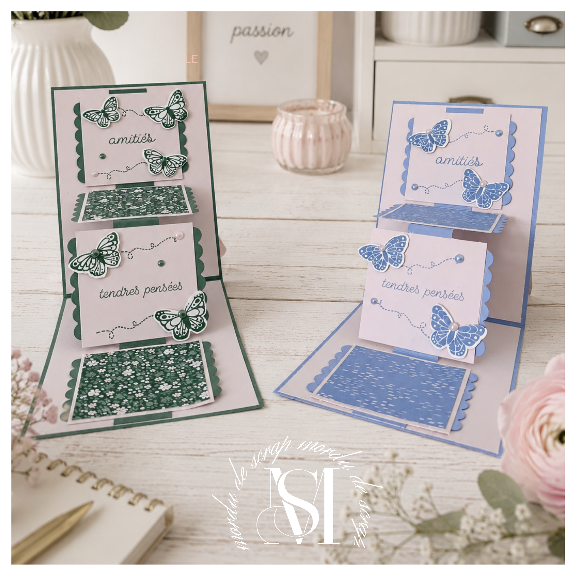 CARTE POP&rsquo;UP  TENDRES PENSEES