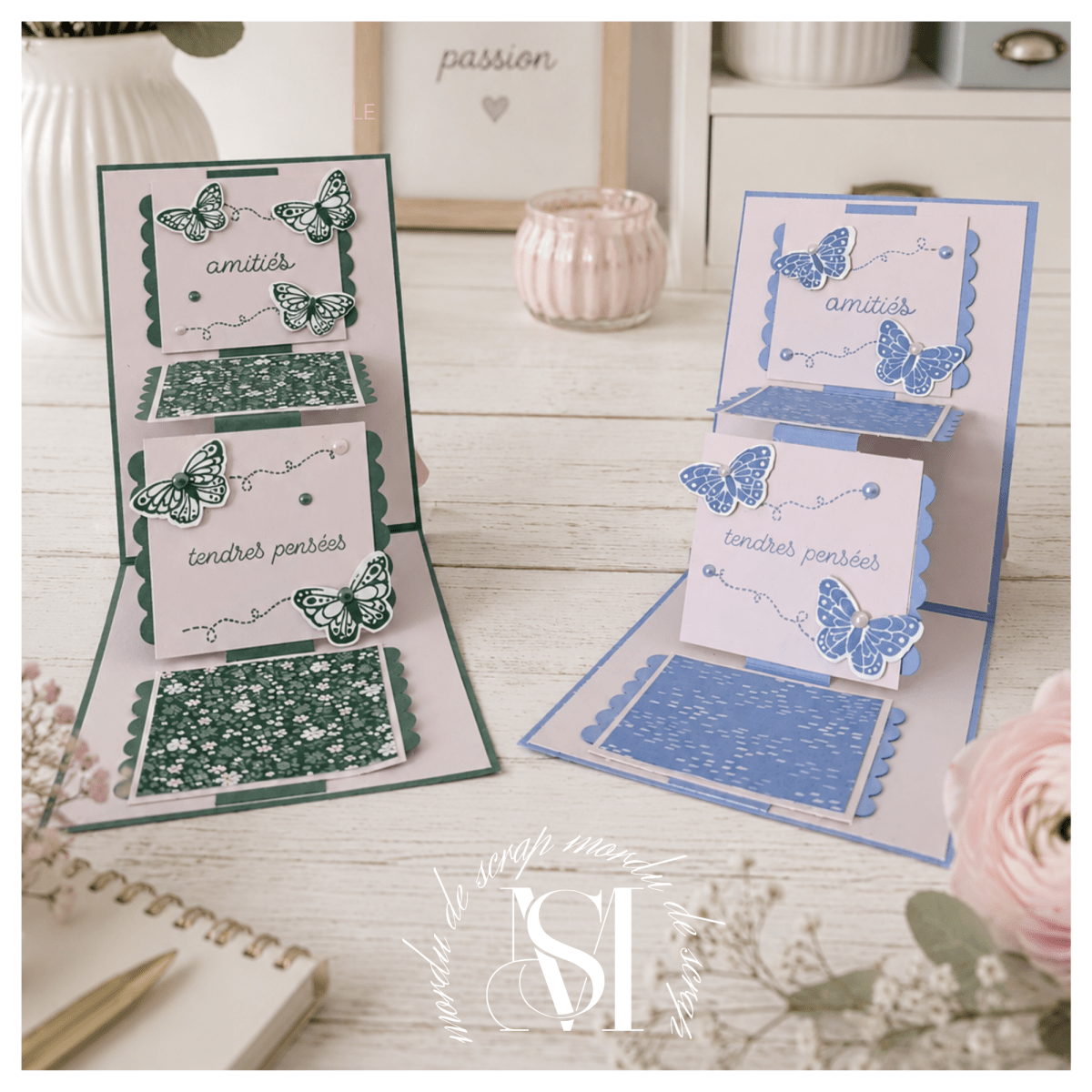 CARTE POP&rsquo;UP TENDRES&nbsp;PENSEES