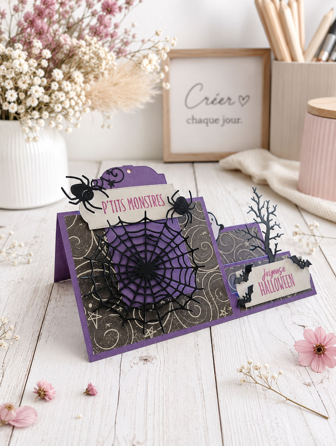 CARTE TRIPLE CHEVALET HALLOWEEN